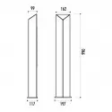 Borne de protection en fonte noire, dimensions