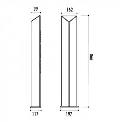 Borne de protection en fonte noire, dimensions