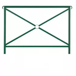 Barrière de sécurité avec crosses en acier vert