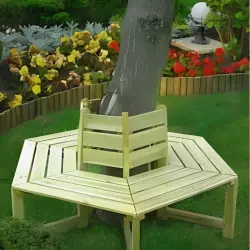 Banc extérieur en bois pour l'entourage d'arbre