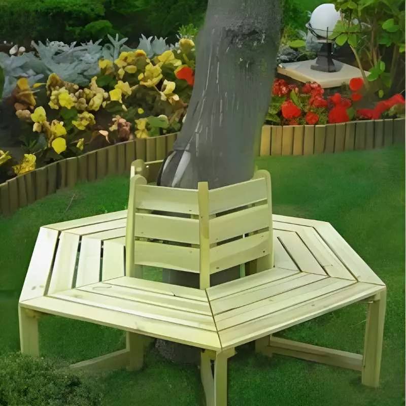 Banc extérieur en bois pour l'entourage d'arbre Banc extérieur en bois pour l'entourage d'arbre