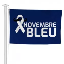 Pavillon sur mât Movember Novembre Bleu