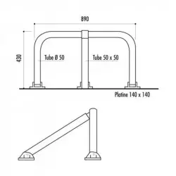 Arceau de parking, dimensions Arceau de parking, dimensions