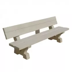 Banc public en béton blanc sablé