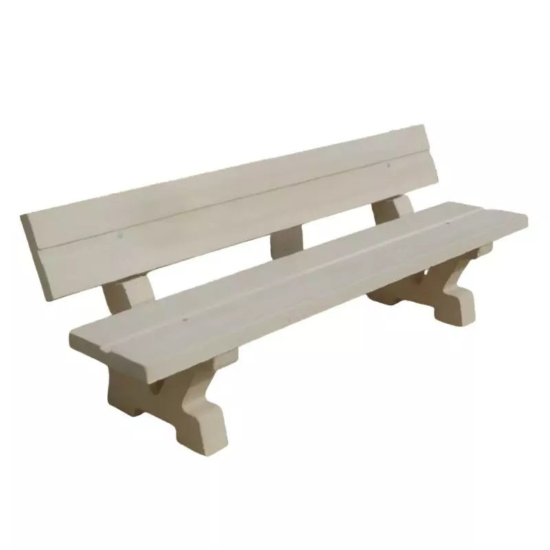 Banc public en béton blanc sablé Banc public en béton blanc sablé