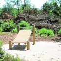 Agrès bois extérieur pour parcours sportif plein air