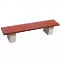 Banquette urbaine en béton assise aspect bois
