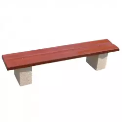 Banquette urbaine en béton assise aspect bois
