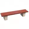 Banquette urbaine en béton assise aspect bois