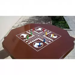 Plateau de table de jeu en béton, jeu des petits chevaux
