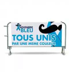 Cache barrière en bâche pvc pour Novembre bleu