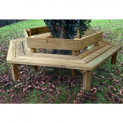 Banc tour d'arbre - Banc public - Banc hexagonal en bois Banc tour d'arbre - Banc public - Banc hexagonal en bois