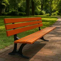 Banc de jardin en bois exotique 6 lames pour extérieur Banc de jardin en bois exotique 6 lames pour extérieur