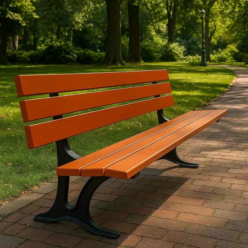 Banc de jardin en bois exotique 6 lames pour extérieur Banc de jardin en bois exotique 6 lames pour extérieur