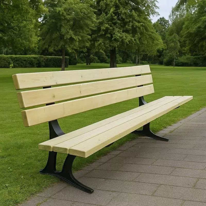 Banc pour extérieur en pin et piètement en fonte Banc pour extérieur en pin et piètement en fonte