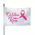 Drapeau sur hampe Octobre rose