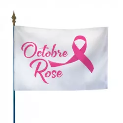Drapeau sur hampe Octobre rose