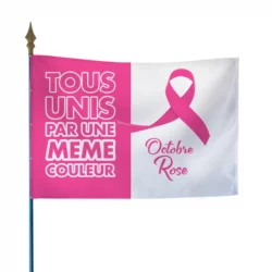 Drapeau pour soutenir les actions octobre rose