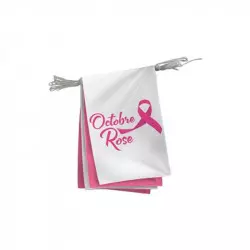 Guirlande composé de 20 fanions Octobre rose