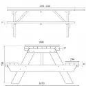 Dimensions table pique nique en bois sardaigne Dimensions table pique nique en bois sardaigne