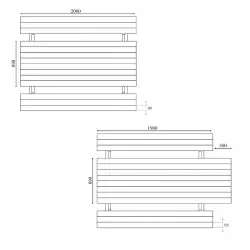 Plan dimensions des tables de pique-nique Plan dimensions des tables de pique-nique