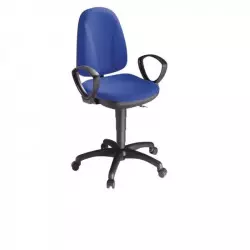 Siège de bureau pour professionnels en tissus bleu avec accoudoirs