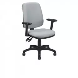 Fauteuil de bureau professionnel sur roulettes et tissu gris