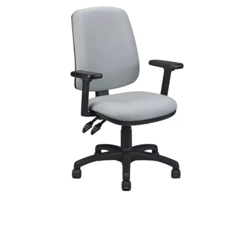 Fauteuil de bureau professionnel sur roulettes et tissu gris