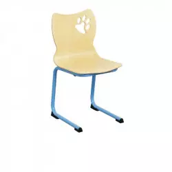 Chaise à coque pour école maternelle piétement bleu
