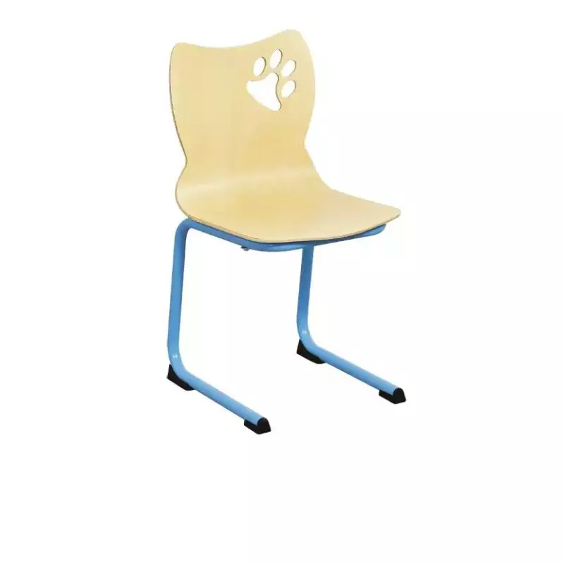 Chaise à coque pour école maternelle piétement bleu