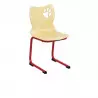 Chaise pour école maternelle assise coque et piétement rouge