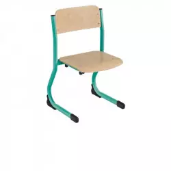 Chaise pour école maternelle piétement vert