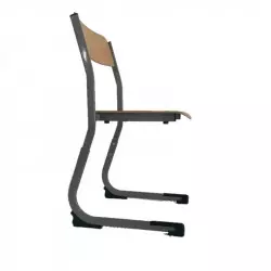 Chaise scolaire avec piétement luge vue profil