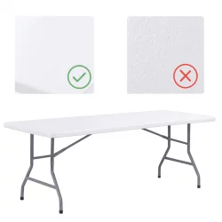 Plateau aspect lisse pour la table polypro blanche Plateau aspect lisse pour la table polypro blanche