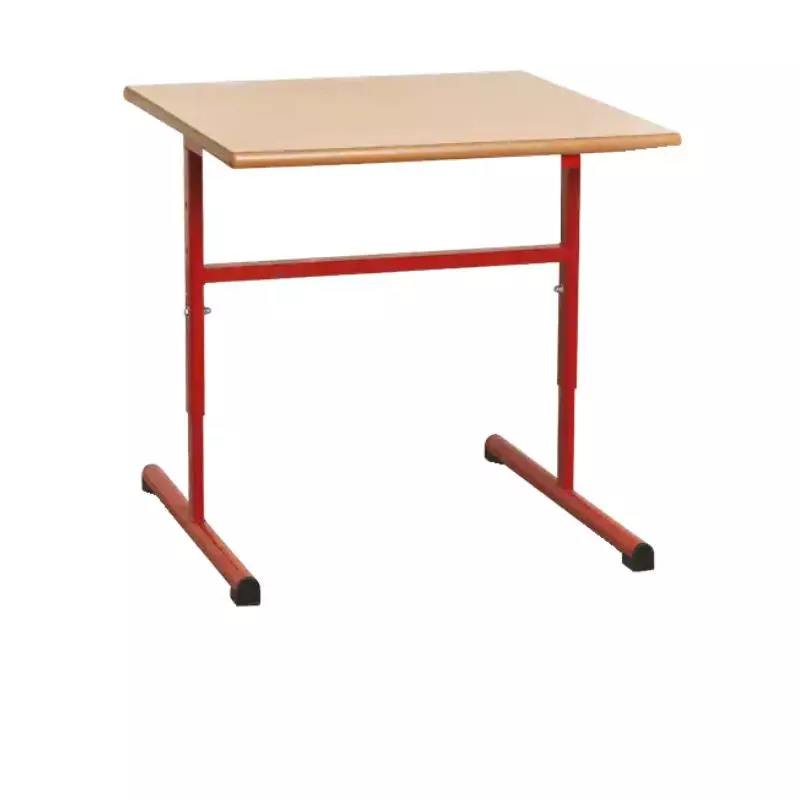Table scolaire réglable en hauteur pour maternelle, piétement rouge