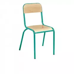 Chaise scolaire empilable piétement vert anis
