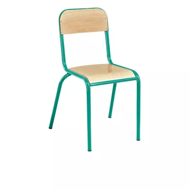 Chaise scolaire empilable piétement vert anis