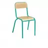 Chaise scolaire empilable piétement vert anis