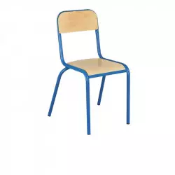Chaise empilable scolaire structure bleue