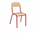Chaise primaire multiplis et acier rouge