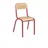 Chaise primaire multiplis et acier rouge