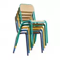 Chaises d'école empilées plusieurs coloris