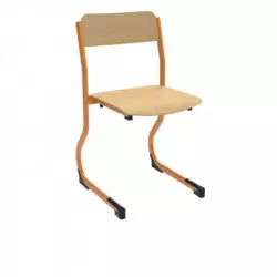 Chaise d'écolier avec piétement orange