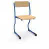 Chaise d'école appui sur table structure bleue