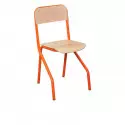 Chaise d'école empilable piétement orange Chaise d'école empilable piétement orange