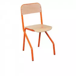 Chaise d'école empilable piétement orange