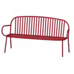 Banc urbain métal rouge 3 places