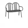Banc public métal gris pour 2 personnes