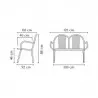 Dimensions du banc acier extérieur 2 places