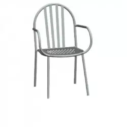 Fauteuil public en métal gris